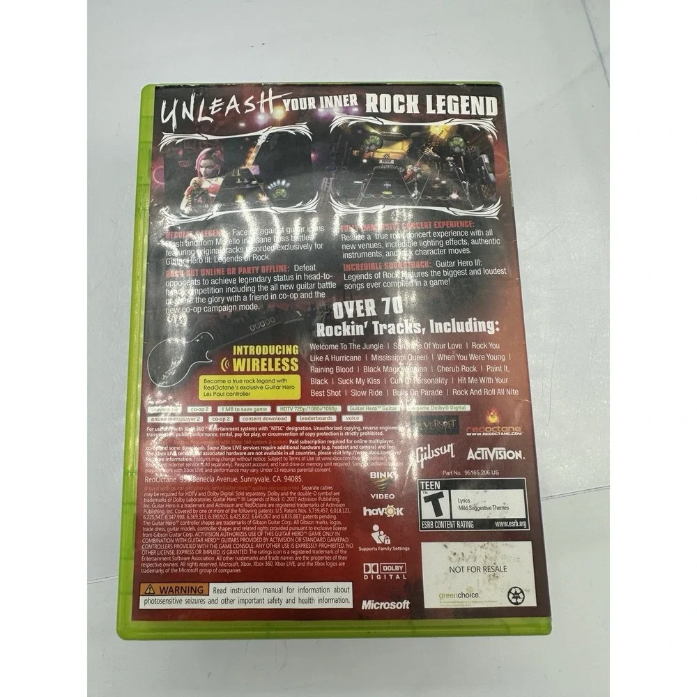 Guitar Hero III Legends of Rock Xbox 360 – Complete w/ Manual – Tested Works